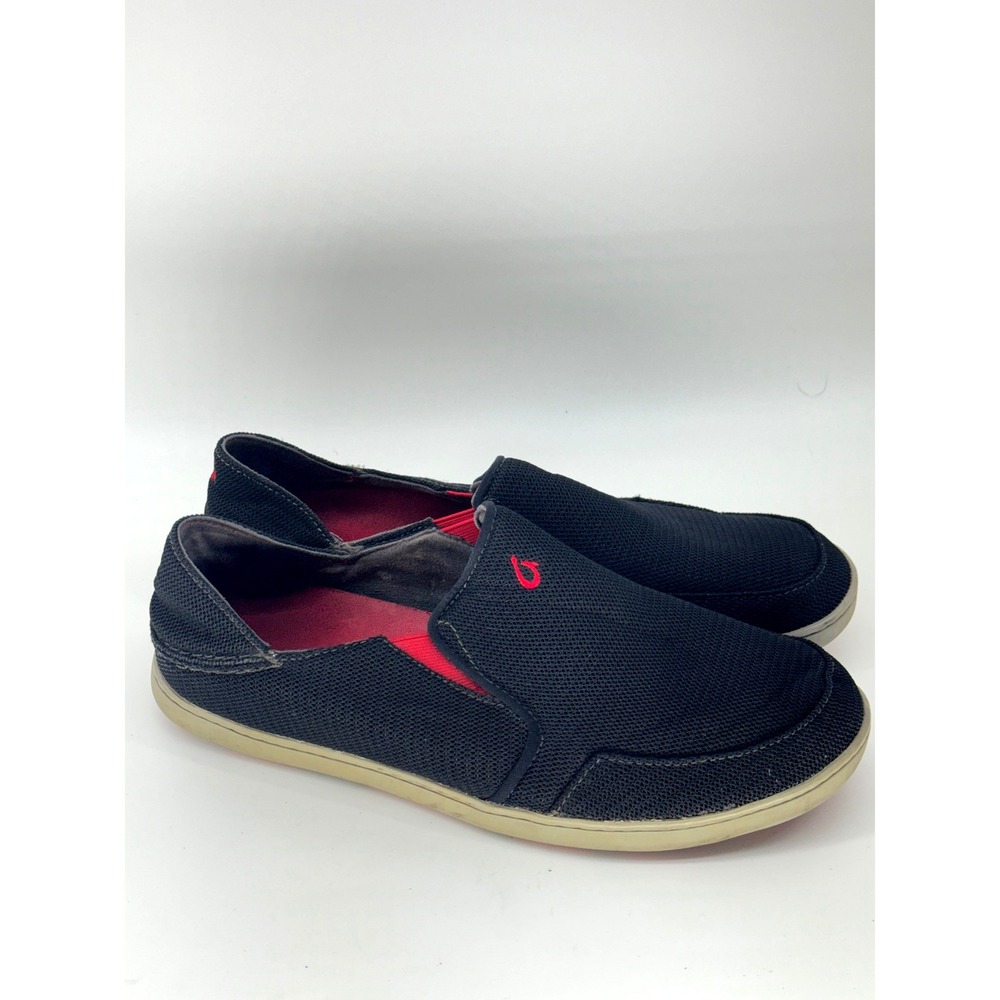 OluKai Nohea  Mesh Slip On Shoes Mens 10 Black 10188-4040